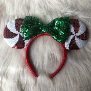 Disney Parks Candy Cane Minnie Ears